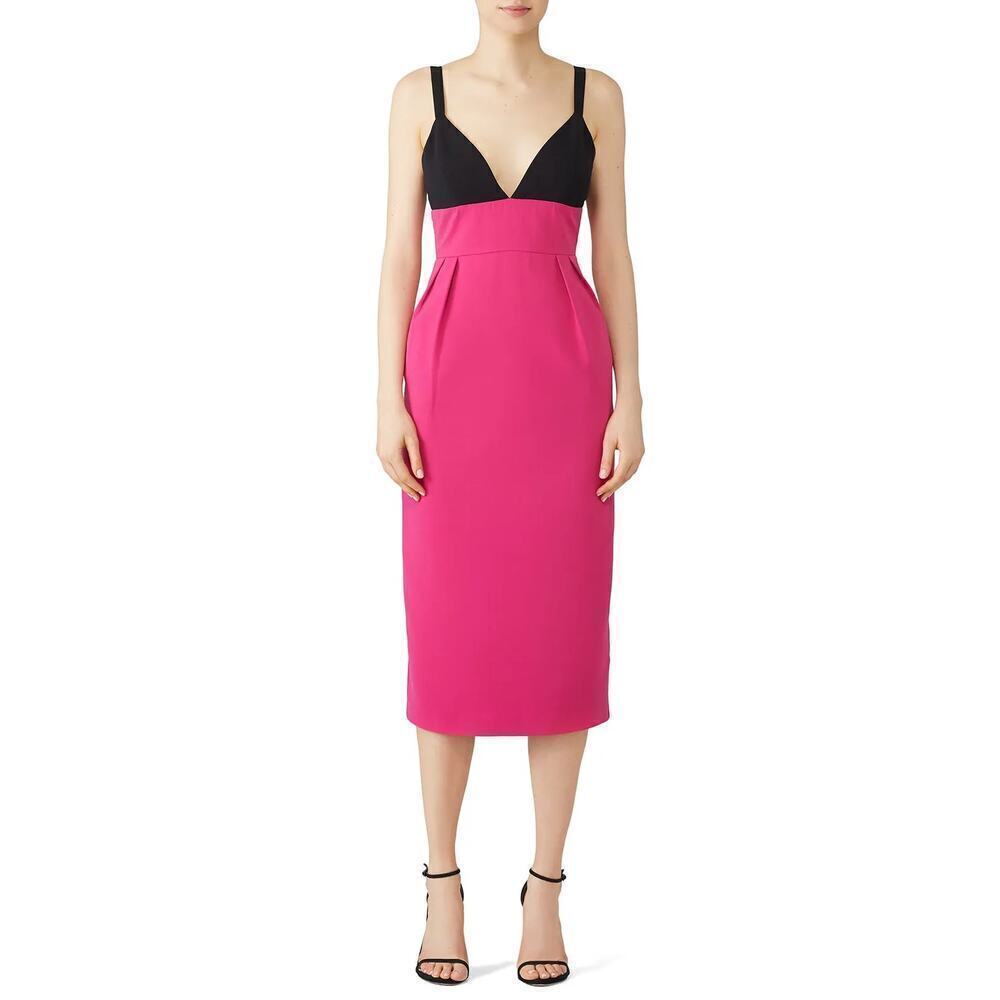 Jill Jill Stuart Begonia Colorblock Two Tone Sheath Dress Pink Black Size 4